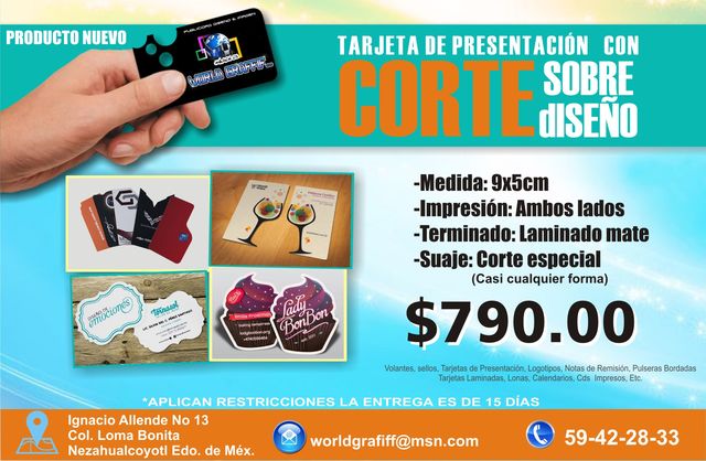 tarjetas con corte especial